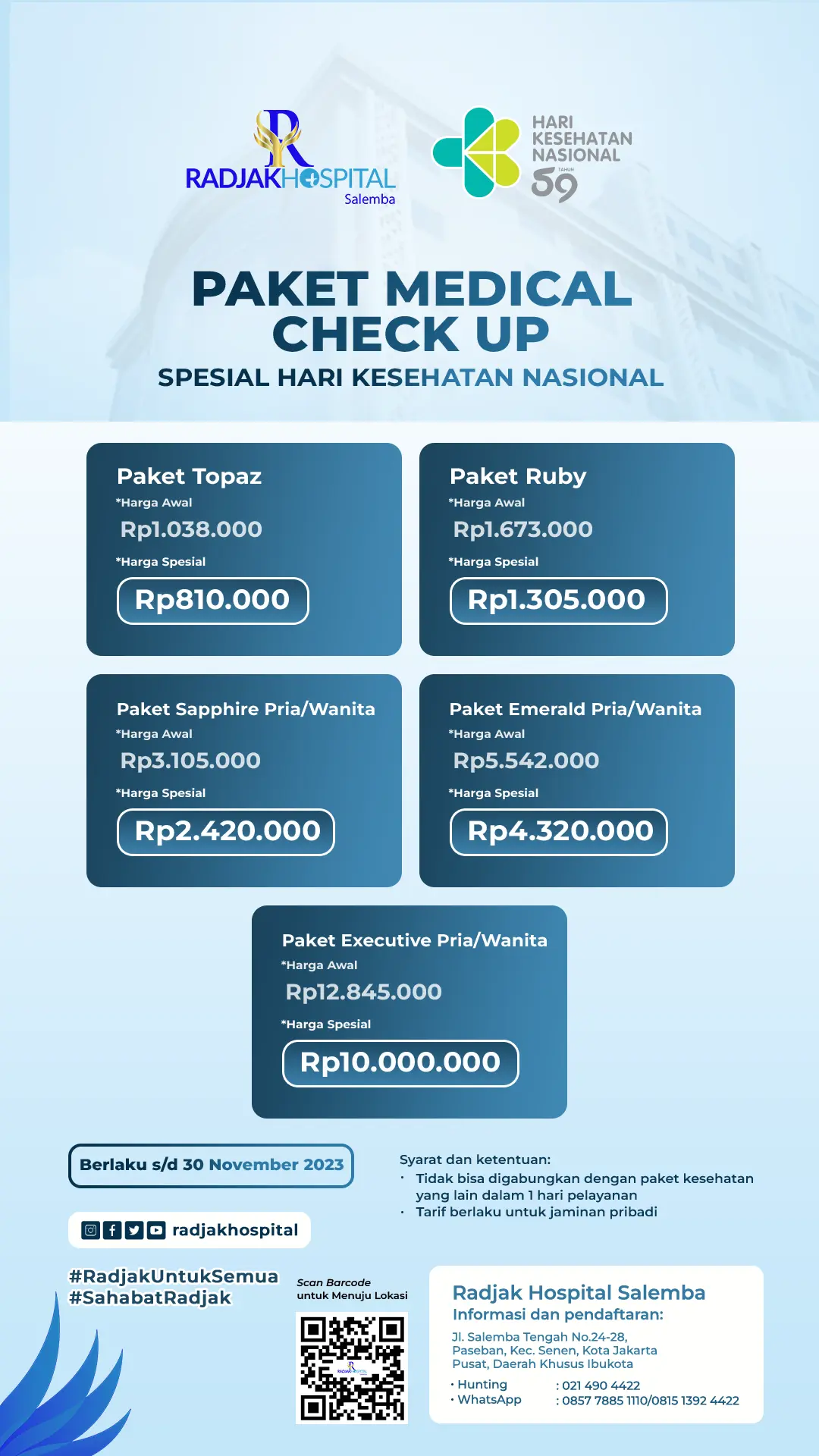 sub-Paket Medical Check Up Spesial Hari Kesehatan Nasional